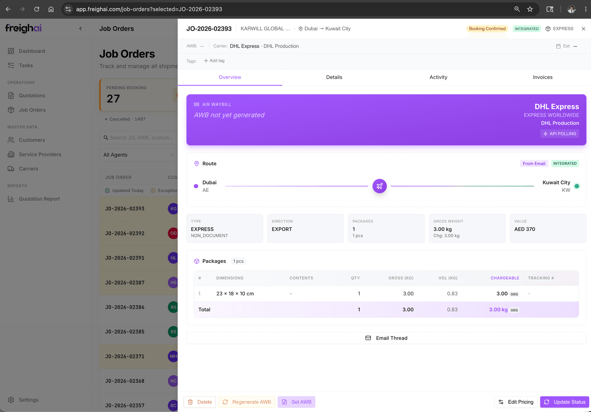 Job Order · OVERVIEW